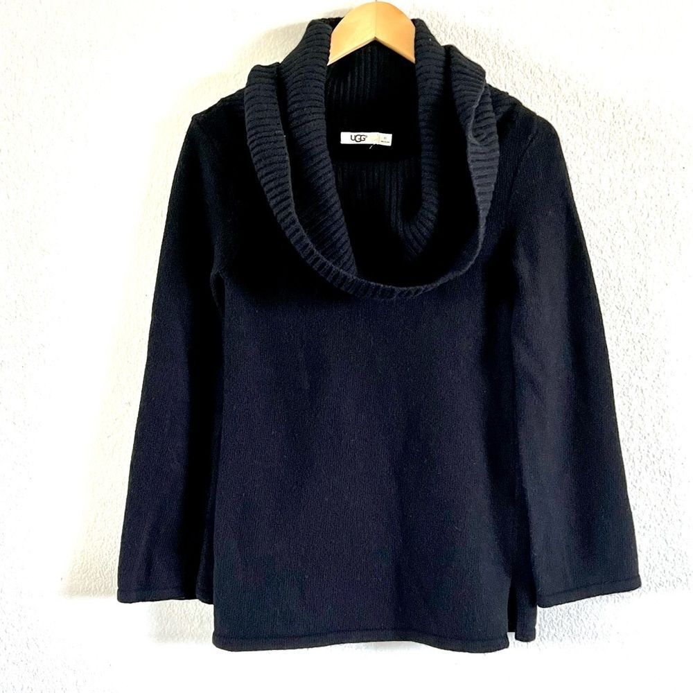 UGG Black Wool Blend Turtleneck Sweater Size XS Soft Cozy Knit Pullover - Picture 3 of 11